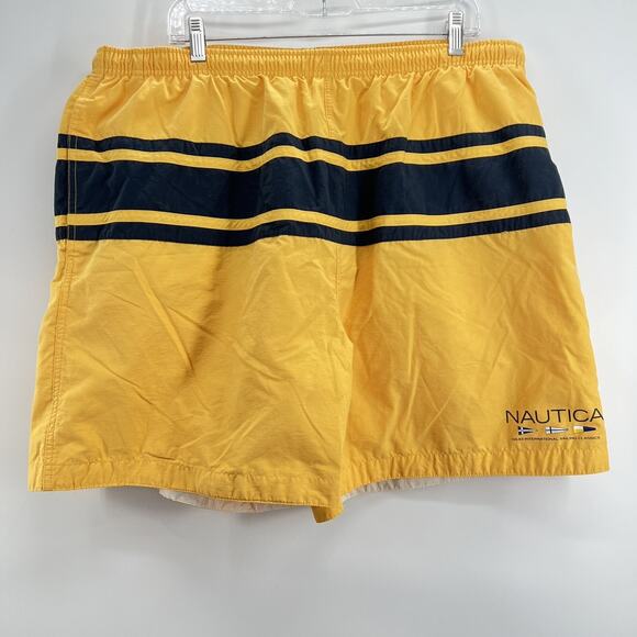 2‎ Nautica Shorts Men 2XL XXL White Blue Red Fleece Americana Yellow Swim Trunks - Picture 2 of 15